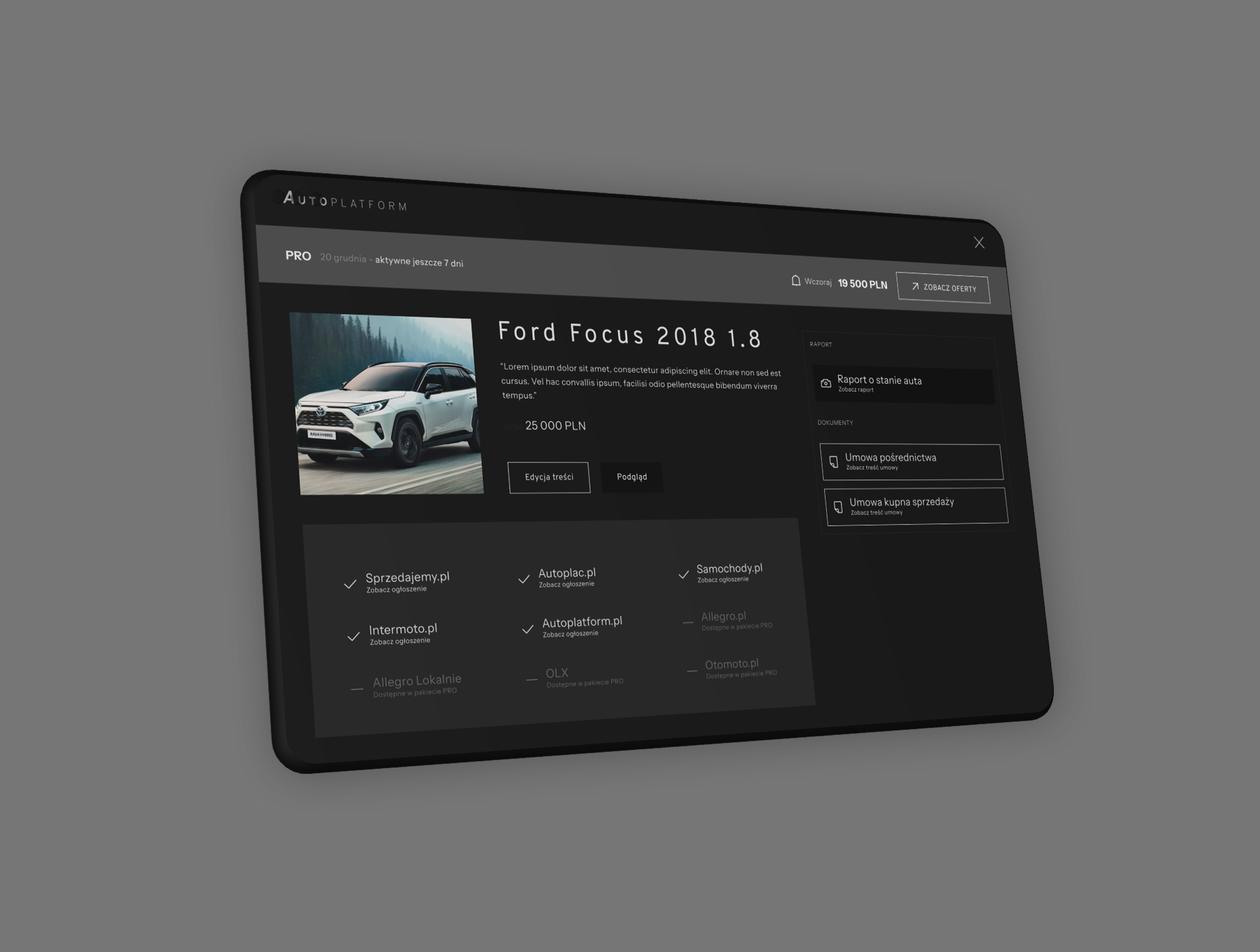 Projekt Autoplatform